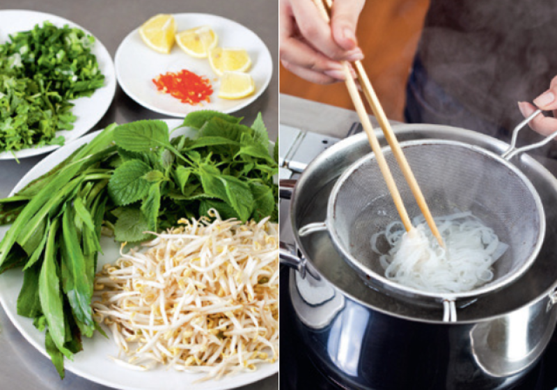 Vietnamská polévka pho bo – bylinky a nudle