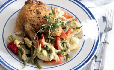 Bramborový salát s pestem & kuře