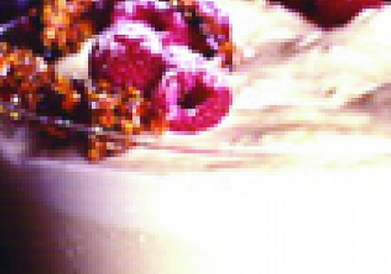 Trifle s malinovým sorbetem