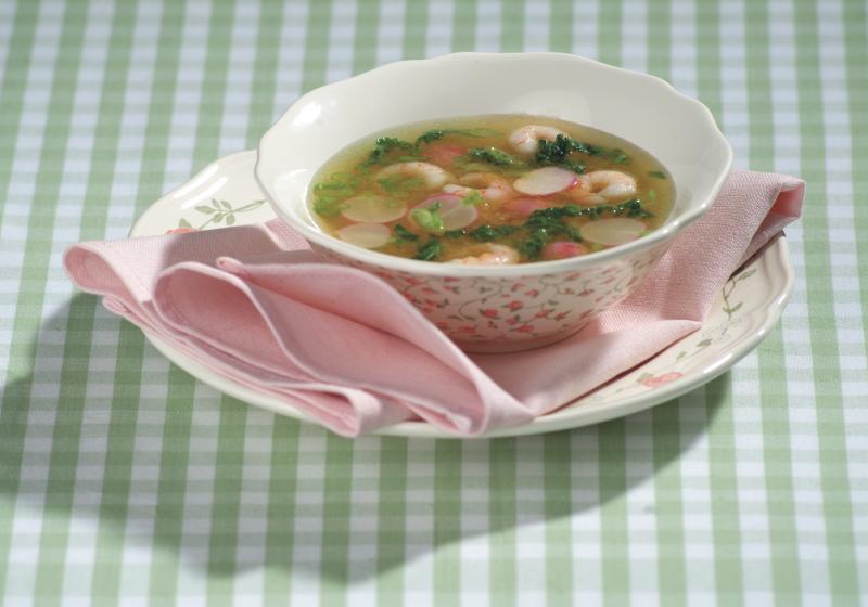 Čínská polévka s ředkvičkami