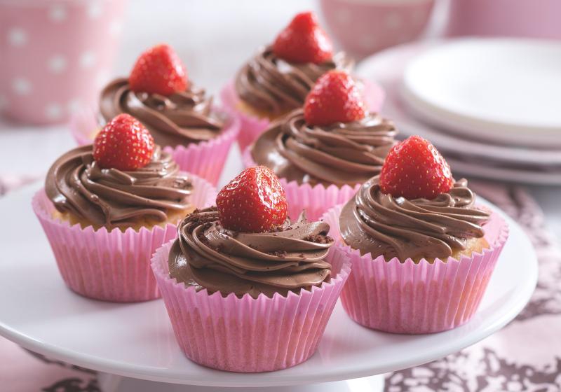 Mandlové cupcaky s čokoládovým krémem