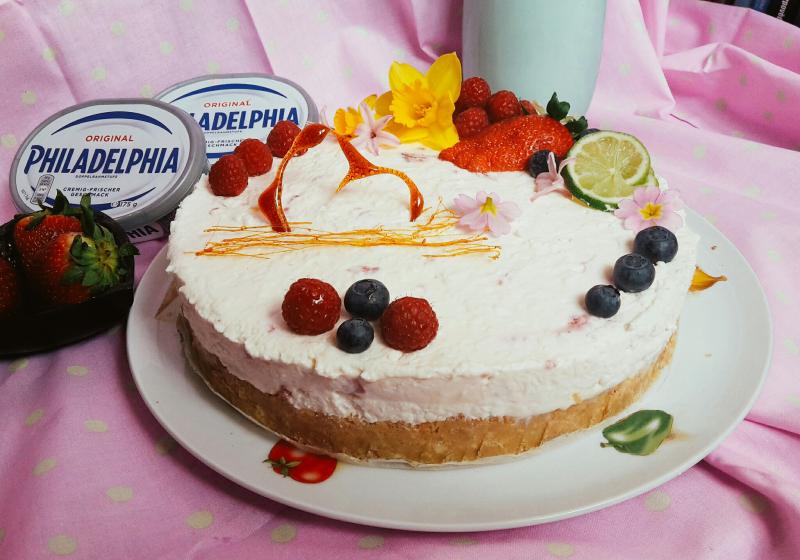 Limetkový cheesecake s malinami "Vítání jara"