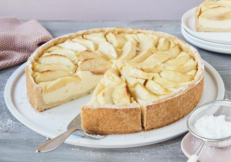 Jablečný koláč s tvarohem