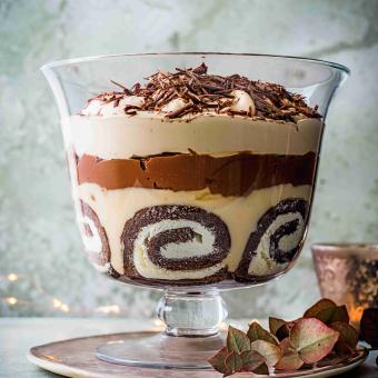 Trifle s čokoládou, kávou a Baileys