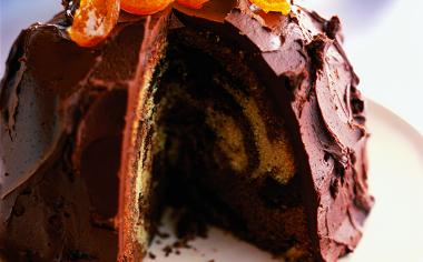 Čokoládový mramorovaný dort